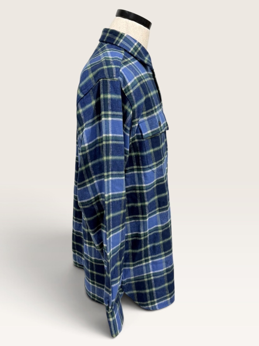L.L.Bean Flannel Shirt Men's Chamois Traditional Fit Plaid Deep Blue NWT - Picture 8 of 13